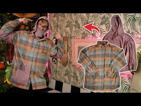 Transform a Button-Up Shirt and Hoodie into an Epic Upcycled Outfit! | DIY Sewing Tutorial