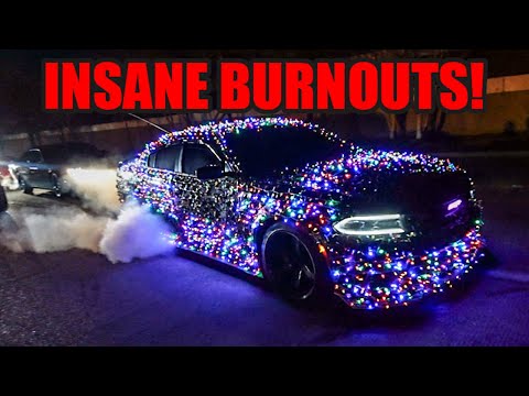 WILD MUSCLE CARS DO BURNOUTS IN FRONT OF COPS! (COPS DON'T CARE???)