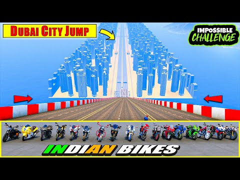GTA 5 - INDIAN BIKES 🏍️ VS DUBAI CITY 🏙️ JUMPING CHALLENGE | GTA 5 GAMEPLAY