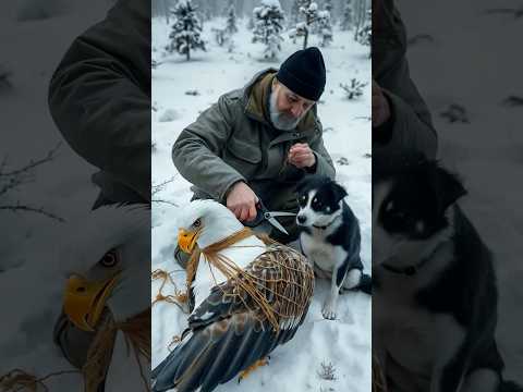 AW - Intelligent Collie call old man to save Eagle #animals #eagle #dog #bordercollie