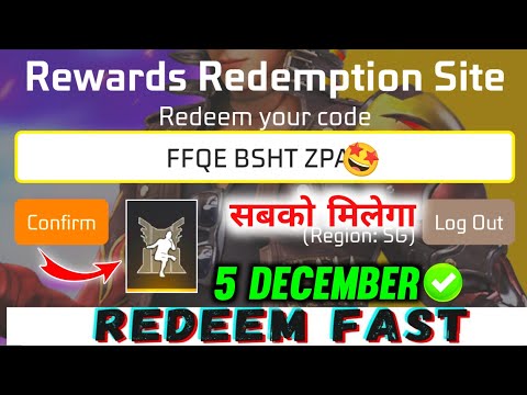 FREE FIRE REDEEM CODE TODAY 5 DECEMBER REDEEM CODE FREE FIRE | FF REDEEM CODE TODAY 5 DECEMBER