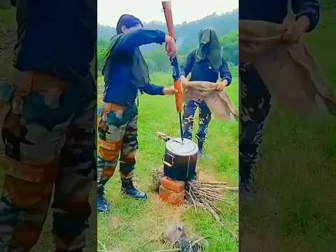 Indian army girls soldiers cooking food in ground #shortsfeed #indianarmy #shorts