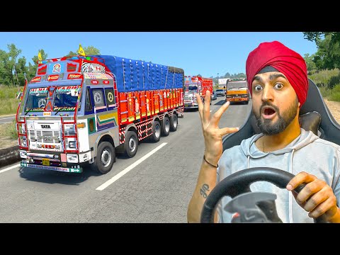 Indian Tata Truck Driving On Highway