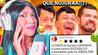 3 HUMORISTAS LENDO AVALIAÇÕES DE MOTEL 😳🤣 (CANAL CANALHA) REACT
