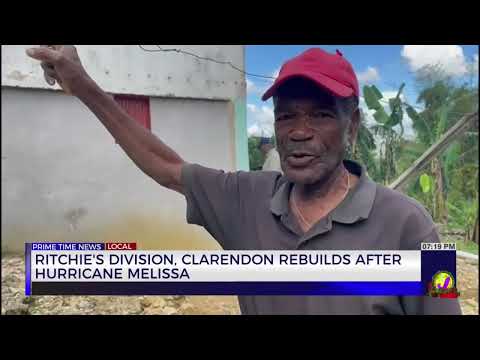 YouTube video thumbnail: Richie's Division, Clarendon Rebuilds After Hurricane Melissa