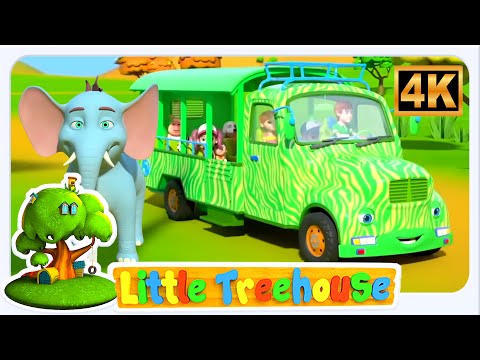 Jungle Safari Wheels on the Bus, Nursery Rhyme for Kids