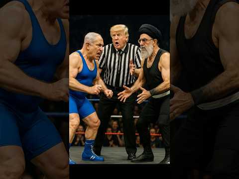 "Wrestling diplomacy collapses: Referee Trump hits the mat, crowd erupts in laughter."😂😂😂