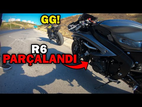 MT-07 ÇALDIM YOLDA KALDIM! | R6 GRENAJ UÇTU! | MOTOVLOG #116