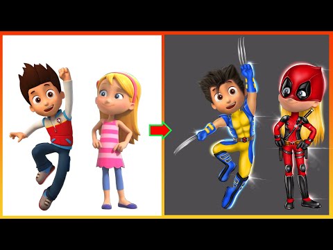 Transforming PAW PATROL Ryder & Katie Into Deadpool & Wolverine 2024 - Paw Patrol Transformation