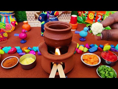 Miniature Jeera Rice + Gobhi Masala | Miniature Cooking | Gobi Sabji | Easy Jeera Rice | Mini Food