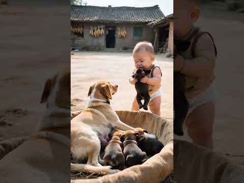 Since there are puppies and mother dogs, they are busy snatching puppies. It's so funny. Healing