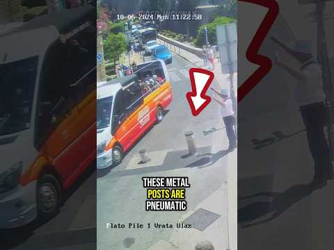 Bus Hits Pneumatic Gates!
