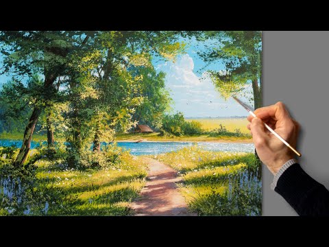 ❤️ Acrylic Painting - Summer Time / Landscape Art / Easy Drawing Tutorials / Satisfying Relaxing