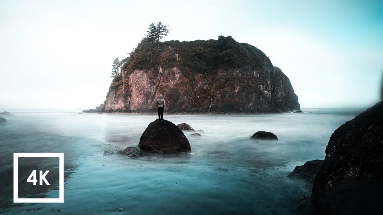 Morning Ocean Ambience Sounds at Ruby Beach, Washington Coast 4k 3 Hours