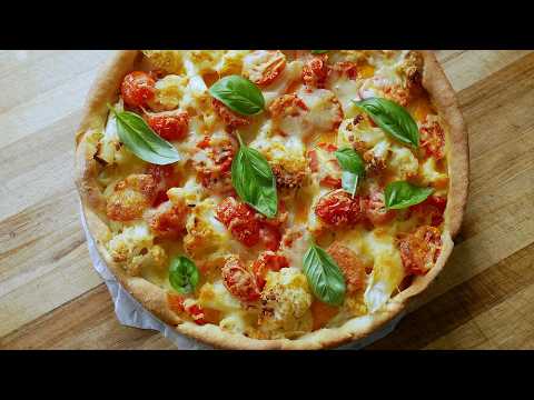 Herzhafter Blumenkohl Kuchen mit Tomaten & Quark Öl Teig | Rezept | Quiche | Veggie | Einfach