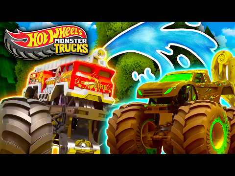 ๐ซง Can 5-Alarm Get Gunkster CLEAN?! | Hot Wheels Monster Trucks