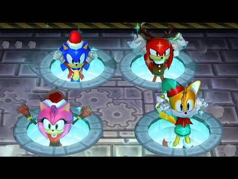 Mario Party 9 Minigames - Sonic Xmas Vs Knuckles Xmas Vs Amy Vs Tails Xmas (Master CPU)