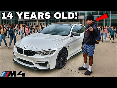 *NERVOUS* Letting a 14 Year Old Drive my Straight Piped BMW M4 F82 to HIGHSCHOOL [LOUD EXHAUST]
