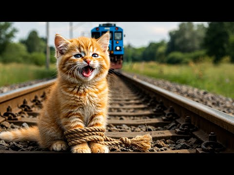 Who rescued the poor kitten tied to the railroad tracks?Cat story