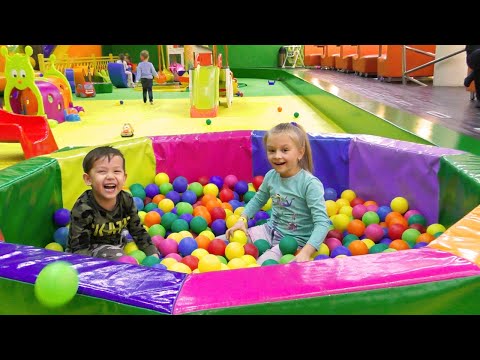 Yaroslava jumping on trampolines in the Kids Centre  | Vlog for children