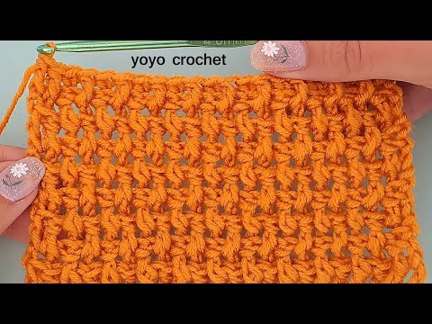 غرزة كروشية رائعة !! مثاليه !! لعمل كوفية رجالى ونسائى // سهلة تكرار سطر واحد - crochet stitches