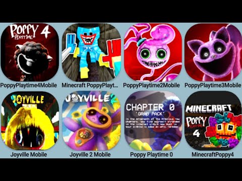 Poppy Playtime 4 Mobile+Minecraft, Poppy 3 Mod Yarnaby, Joyville 2 Mobile, Poppy Playtime 0,Poppy2Mo