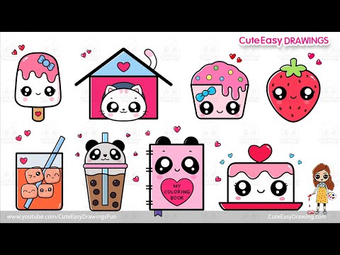 Cute Easy Drawings 1 Hour Long  Video Collection for Kids ❤️Sunday Special Drawing Video ❤️