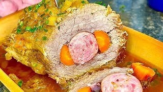 LAGARTO RECHEADO - Receita simples de CARNE ASSADA NO FORNO - Macio e suculento