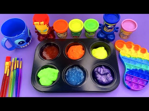 Satisfying Video l DIY How To Make Rainbow Glitter Candy BIG Form Mixing Color ASMR
