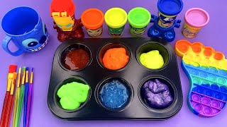 Satisfying Video l DIY How To Make Rainbow Glitter Candy BIG Form Mixing Color ASMR