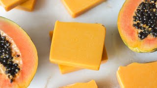 Papaya soap recipe🌿 Natural soap making at home