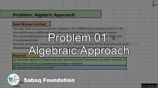 Problem 01: Algebraic Approach