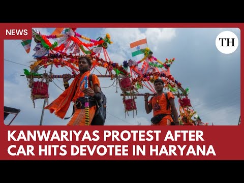 YouTube video thumbnail: Kanwariyas Block Road in Haryana After car Hits Pilgrim