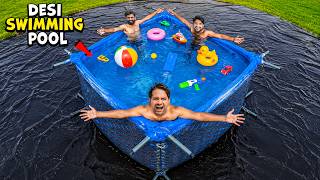 ₹0 Budget Swimming Pool 😱 | चारपाई से बना दिया स्विमिंग पूल 🤩