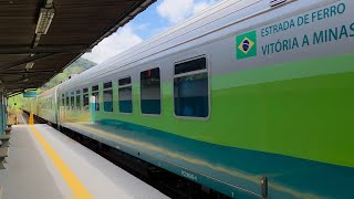🚂 Trem de passageiros P002 da EFVM partindo de Nova Era rumo a Vitória (ES)