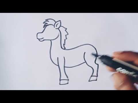 How to draw a horse/horse drawing easy step by step/animal drawing