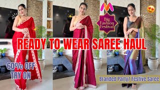 Festive Saree Haul |Pre-Draped/Ready to Wear Sarees|Diwali/Wedding Guest/Karwachauth|Chetali Chadha