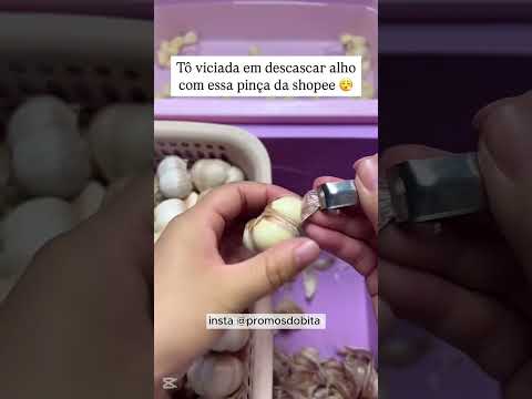 Tô viciada em descascar alho com essa Pinça da Shopee! #achadinhos #shopee
