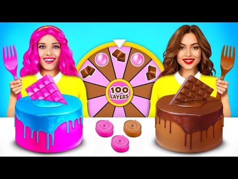 Desafío de comida de chicle vs chocolate | Soplando batalla con un chicle gigante de RATATA