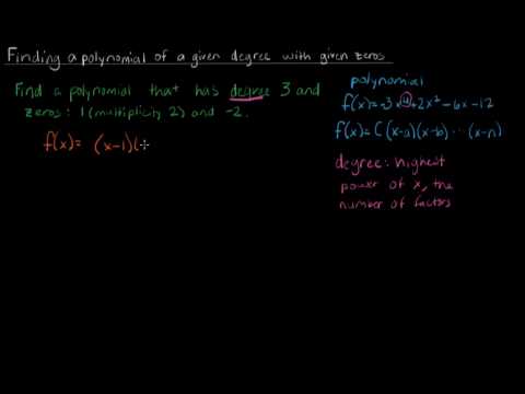 Finding a polynomial of a given degree with given zeros