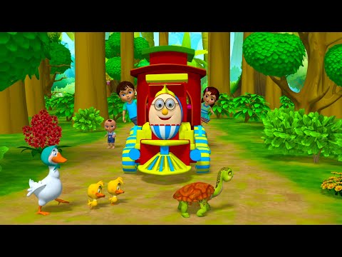 Humpty Train and Animals | Humpty the train goes on an animal ride | जानवरों का गीत | Jungle Safari