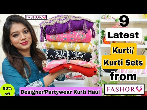 😃Latest Partywear Kurti/Kurti Set Haul|🎇 Latest Fashor Stylish Kurtis & Tunics| Fashor Haul