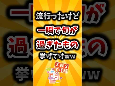 【2ch有益スレ】流行ったけど一瞬で旬が過ぎたもの挙げてけww