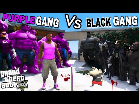 Franklin Purple Gang Vs Shinchan Black Gang in GTA 5