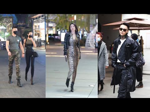 Chinese coupls Street Fashion ~Chinese Girls Street Shot | Douyin China | Beautiful Girl 抖音街拍穿搭 Ep.1