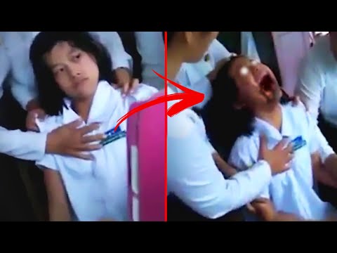 SISWI KERASUKAN GA KEKONTROL SAMPAI DIPEGANGIN GURU2NYA ENTAH APA YANG MERASUKINYA #asupanhorror
