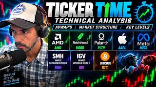 TICKER TIME: AMD, HOOD, PALANTIR, IGV, BTC, SMH, META, AND APPLE !!