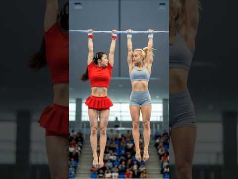 Pull-Up Bar Rivals: Fall or Fly. #pullupbar #pullups  #femalefighter #철봉 #풀업바