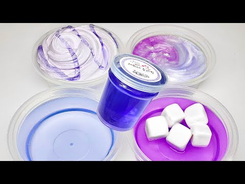 💜세희네슬라임으로 보라 액괴 4개 만들기 💟 / 구질구질 액괴만들기 / 4 kinds of slime / 4種スライム / 4가지 액괴 / 구질구질