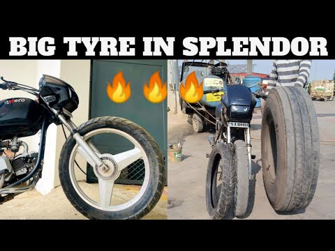 Modified Splendor Bike !! Big Tyre in splendor Install !! SIDHU PRANK